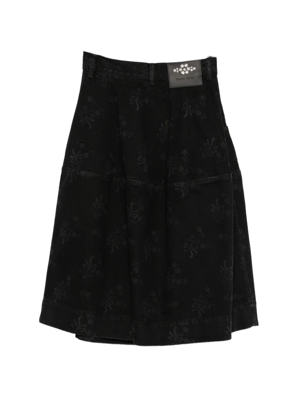 Simone Rocha Midi-rok met strikprint Zwart