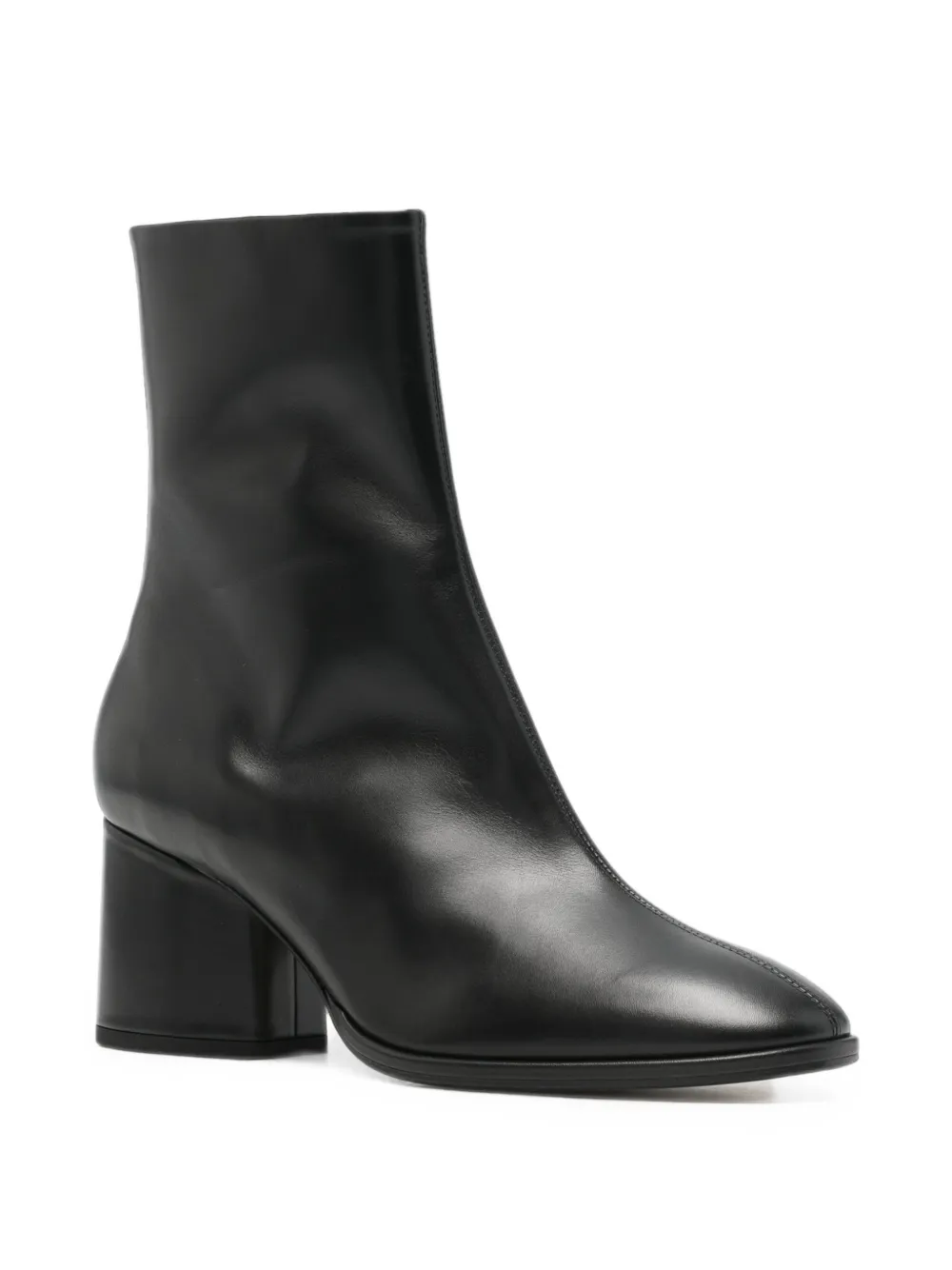 Aeyde Ayla block-heel leather ankle boots Zwart