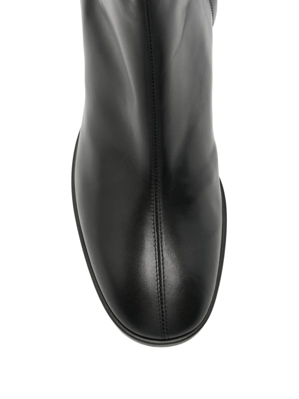 Aeyde Ayla block-heel leather ankle boots Zwart