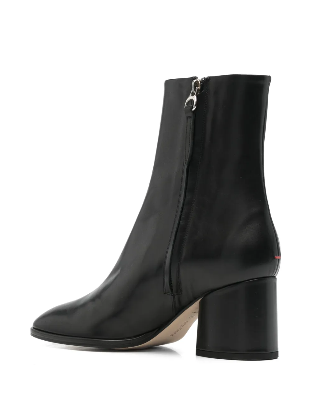 Aeyde Ayla block-heel leather ankle boots Zwart