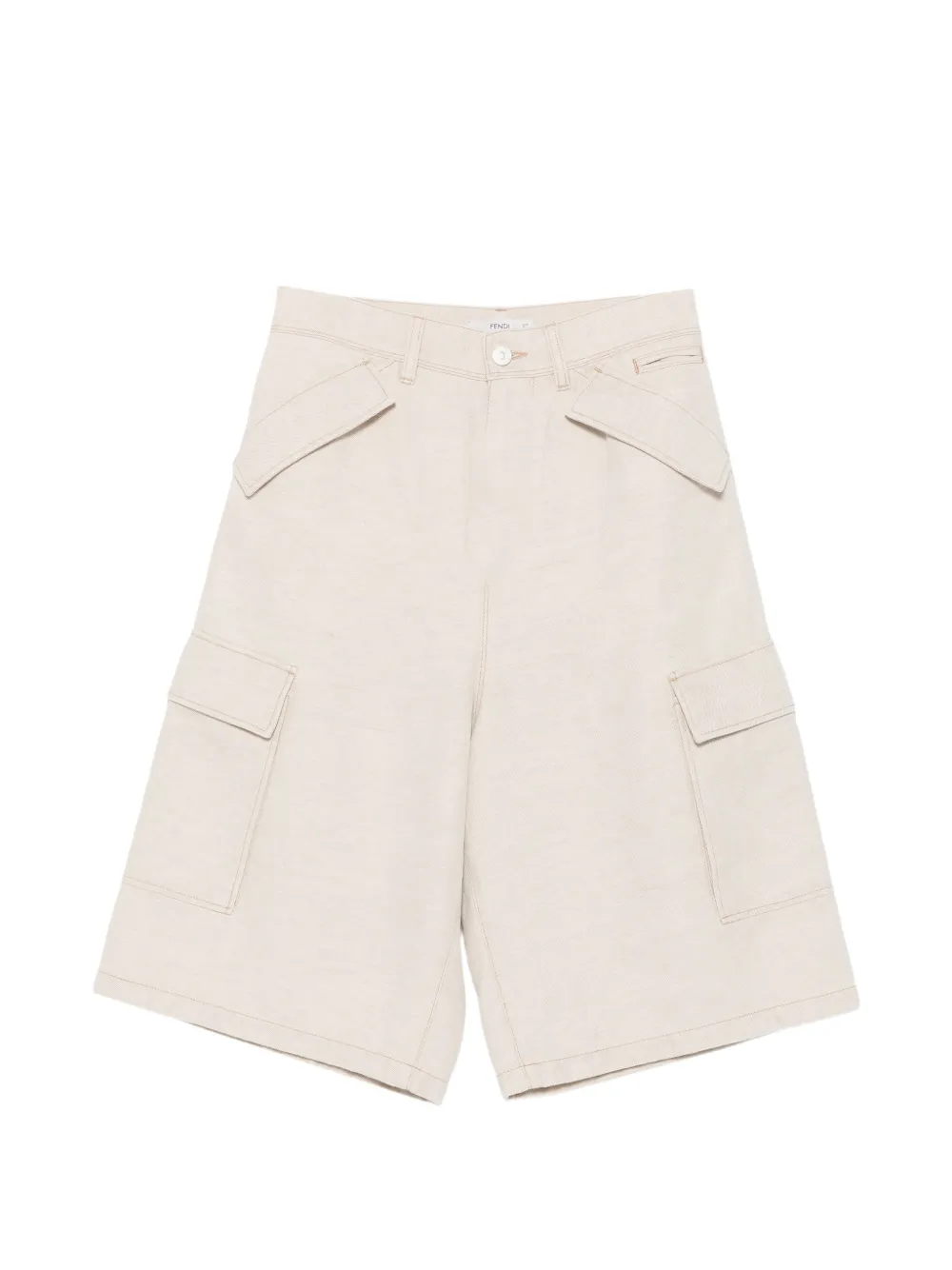 FENDI high-waisted cargo shorts - Toni neutri