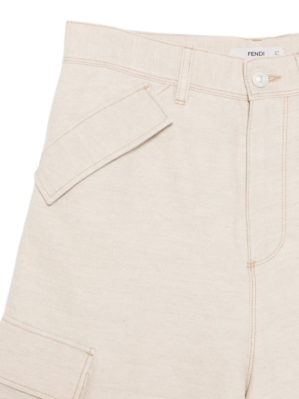 FENDI high-waisted cargo shorts Beige