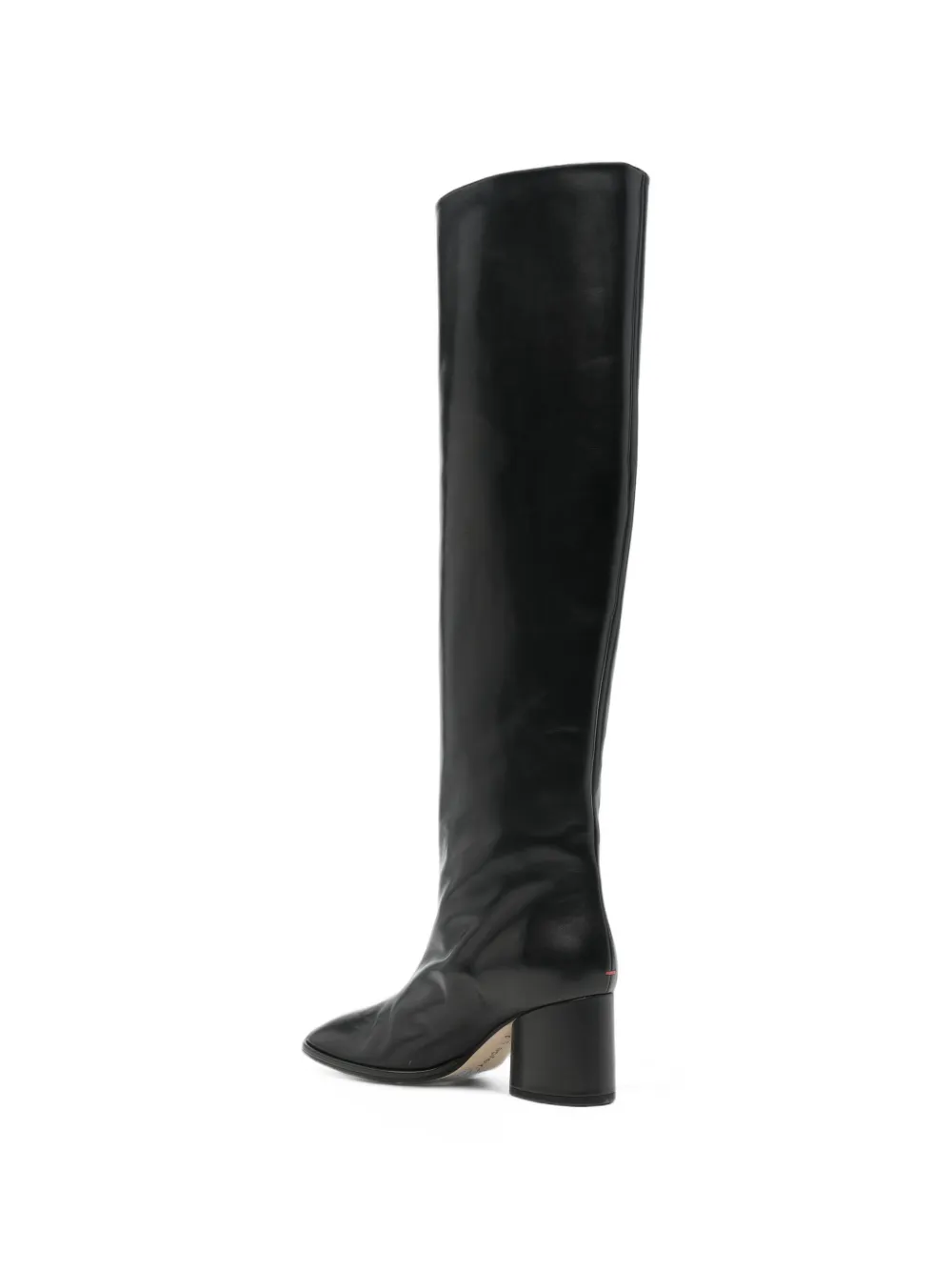 Aeyde Almut block-heel leather boots Zwart