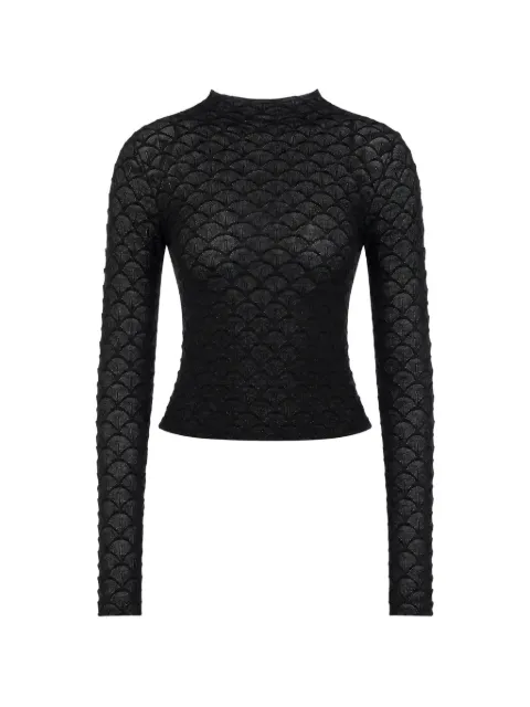 Lanvin high-neck top in wool and mohair