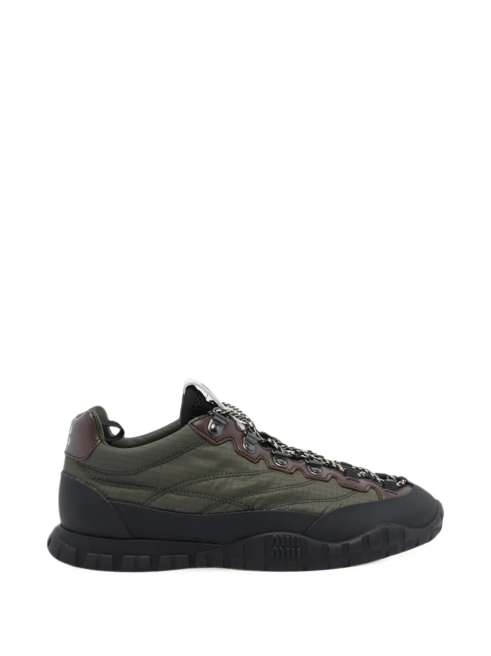 Miu Miu technical fabric and leather sneakers - Verde