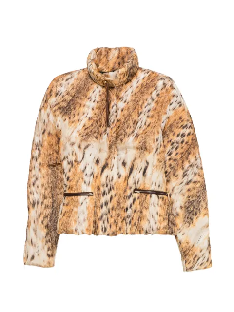 Roberto Cavalli Vintage 2000s animal-print padded jacket