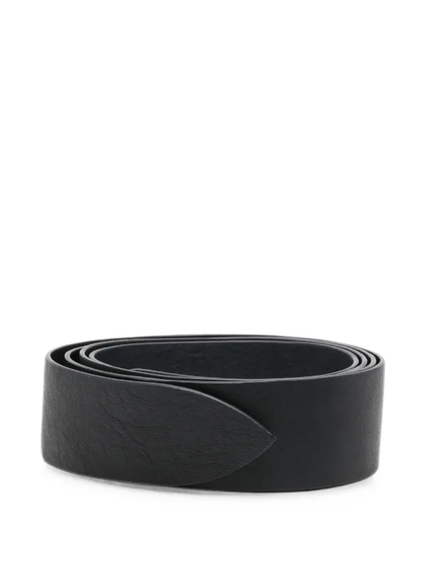 Cortana Grained-effect Belt in Black