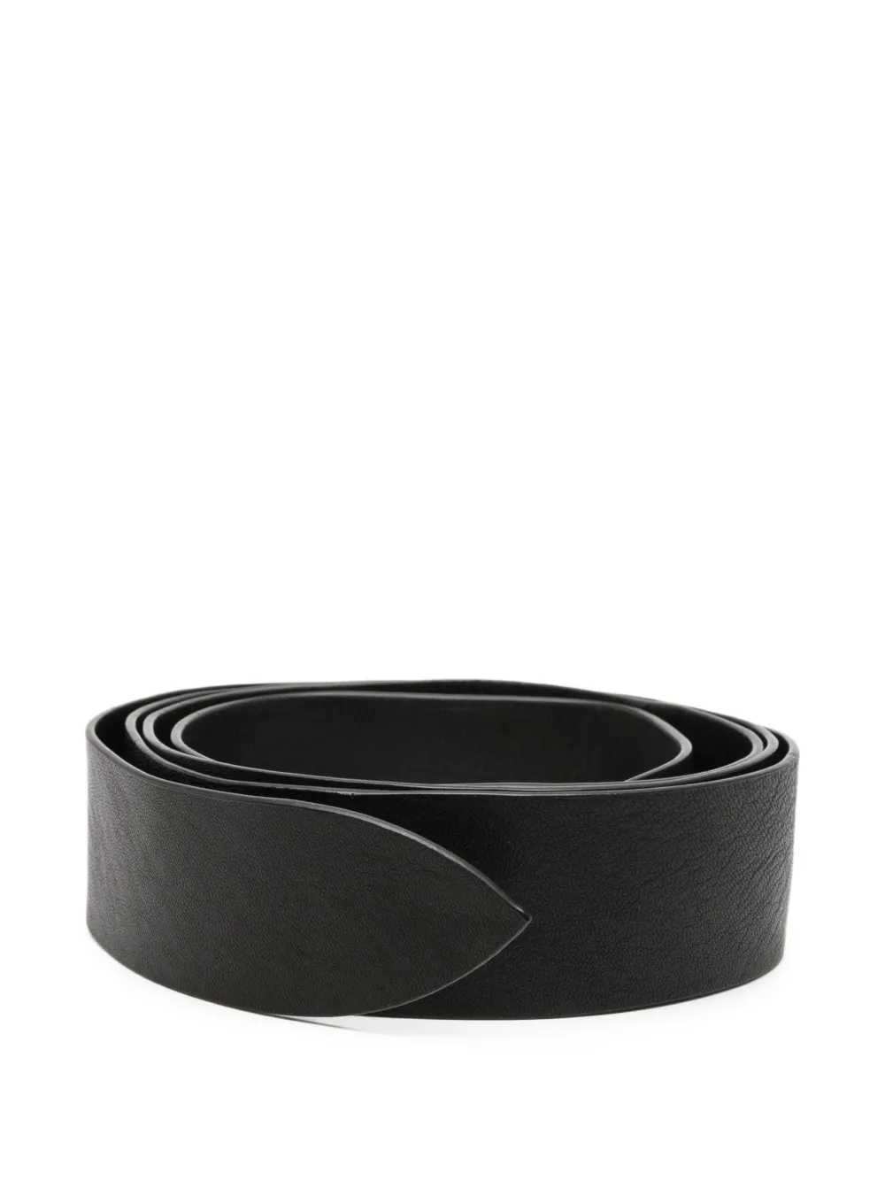 Cortana grained-texture belt - Nero