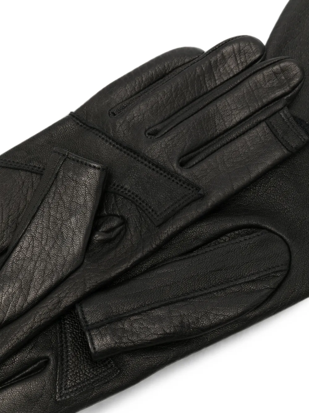 Rick Owens asymmetric leather gloves Zwart
