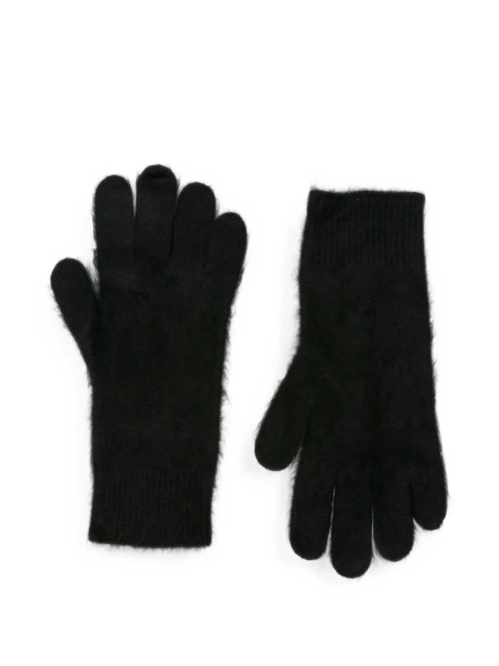 Soft Goat fine-knit gloves - Nero