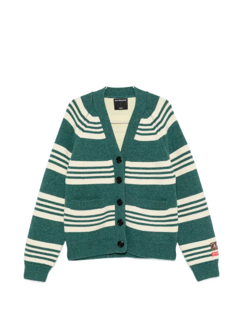 B.B. Walace horizontal-stripe button-up cardigan