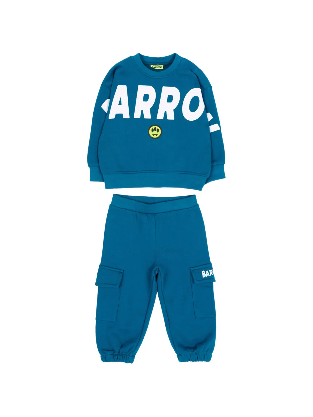 Barrow kids logo-print cargo tracksuit set - Blu