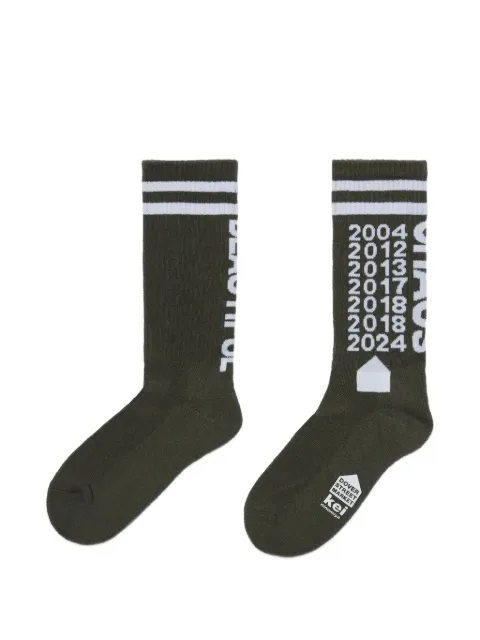 Dover Street Market logo-print ribbed-trim socks