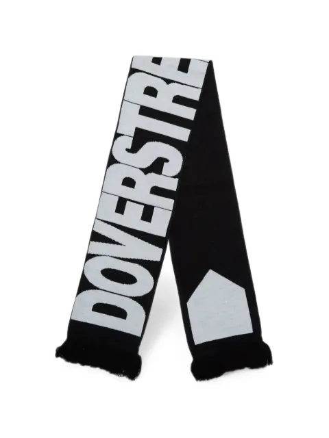Dover Street Market logo-intarsia fringed scarf