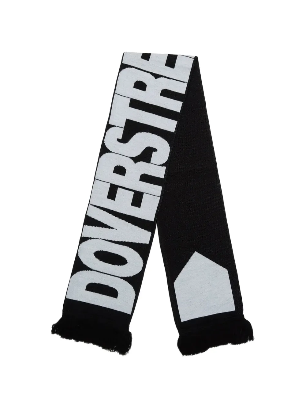 Dover Street Market logo-intarsia fringed scarf - Nero