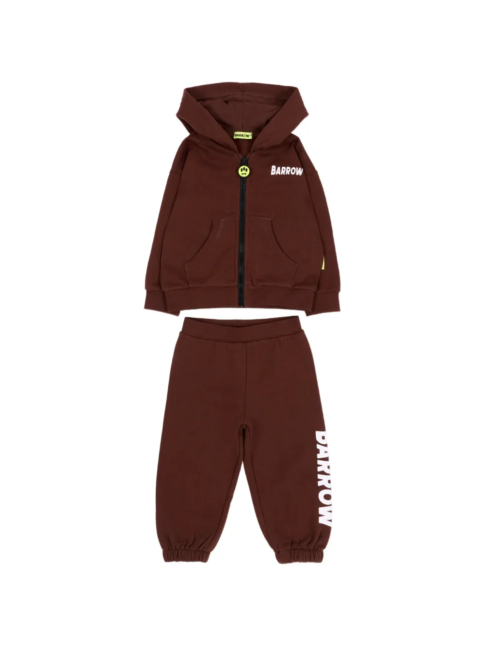 Barrow kids logo-print cotton tracksuit set - Marrone