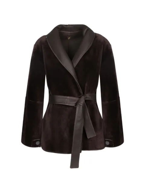 Alberta Ferretti reversible belted shearling coat