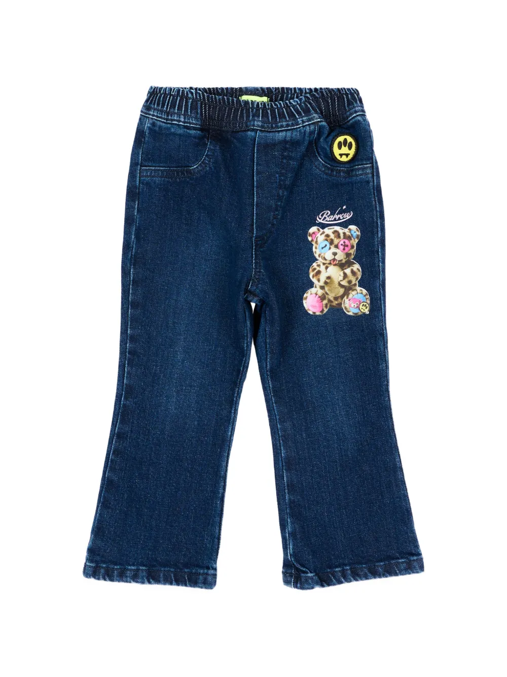 Barrow kids graphic-print elasticated-waist jeans - Blu