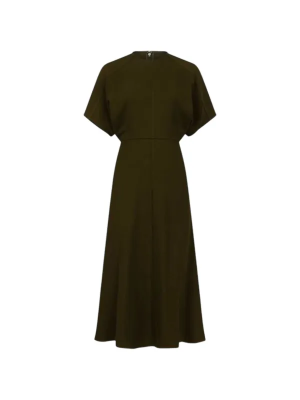victoria beckham green midi dress short-sleeve Flared | Spring Sale 2026