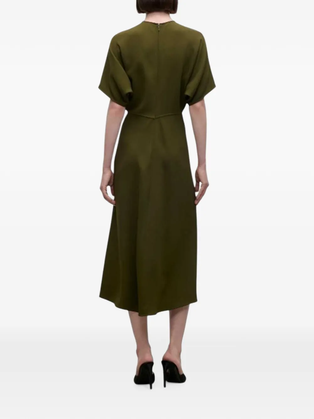 Victoria Beckham Flared midi-jurk Groen