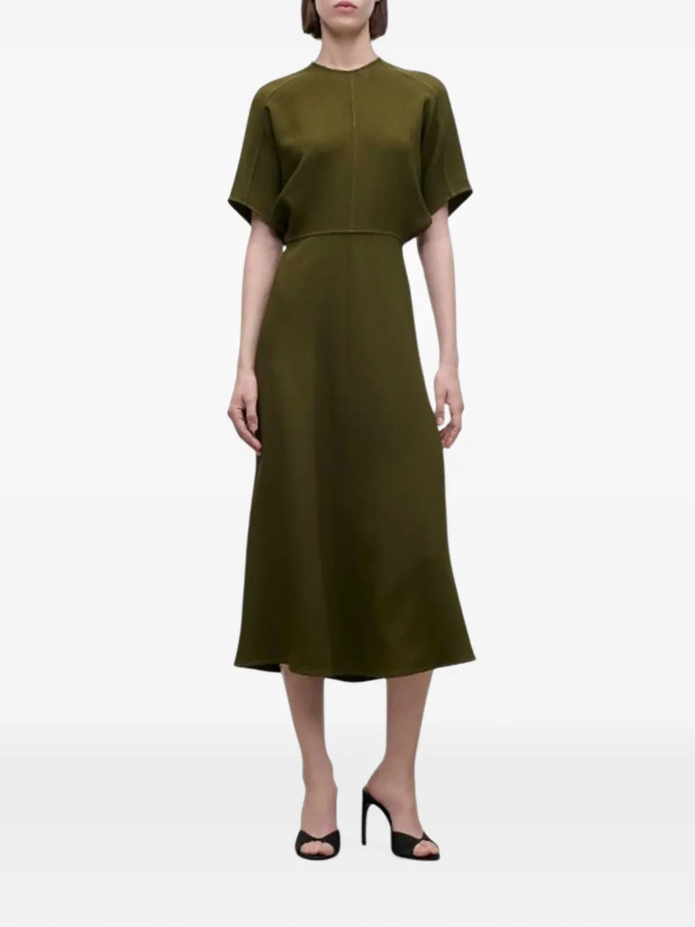 Victoria Beckham Flared midi-jurk Groen