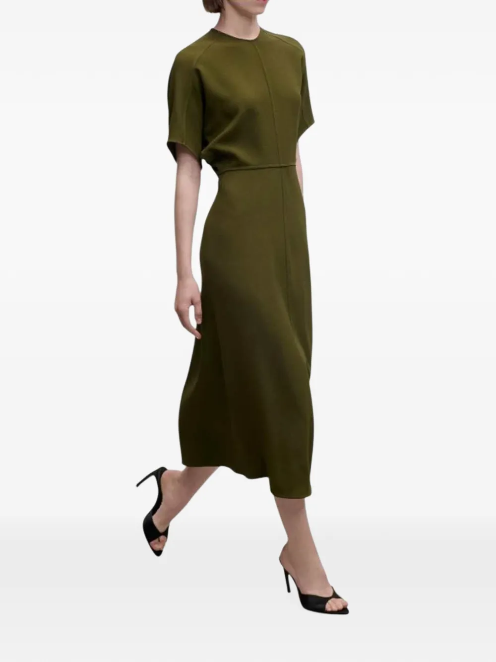 Victoria Beckham Flared midi-jurk Groen
