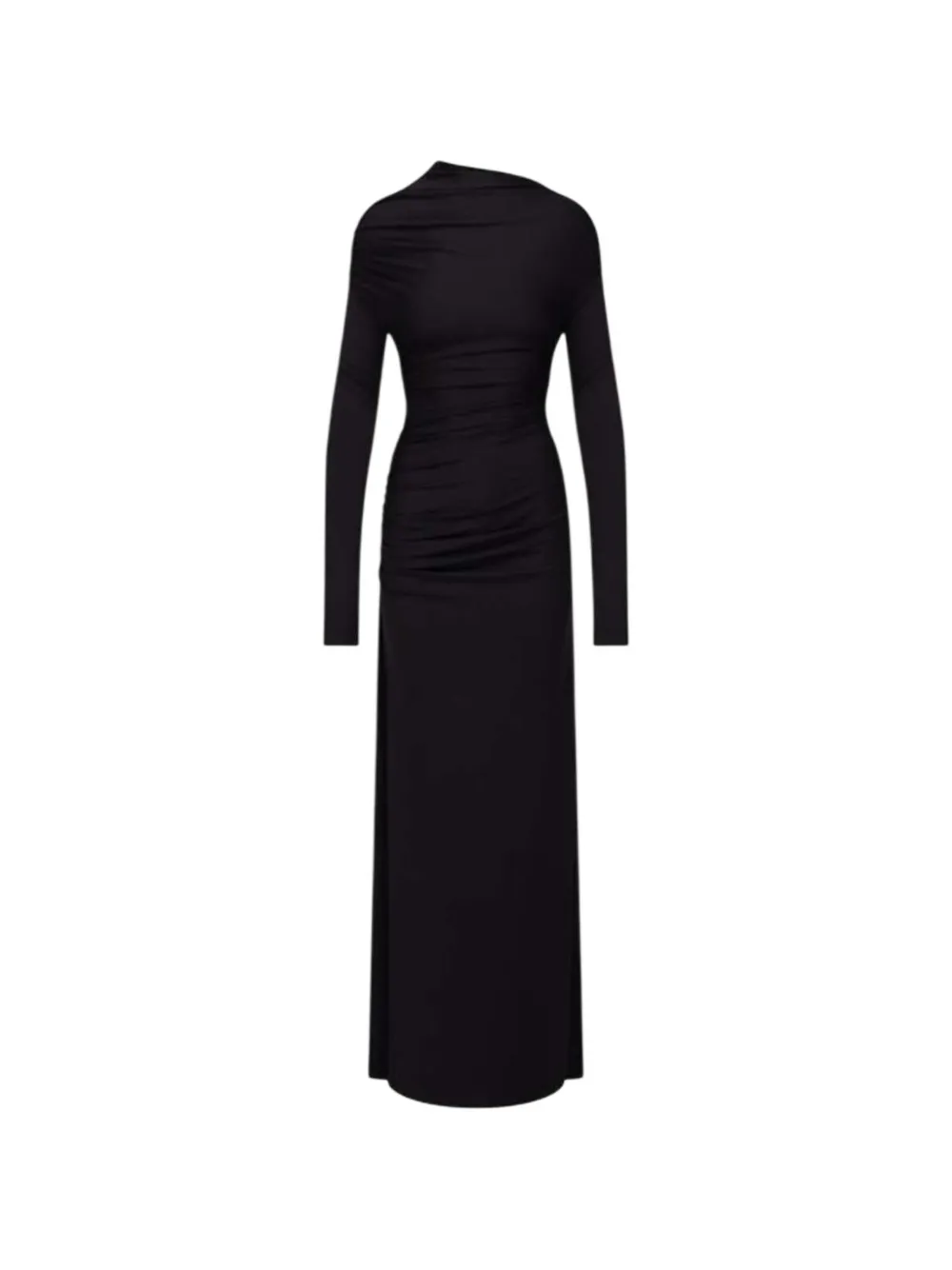 Victoria Beckham ruched long-sleeve maxi dress - Nero