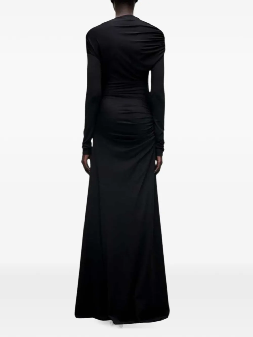 Victoria Beckham Maxi-jurk met ruches en lange mouwen Zwart