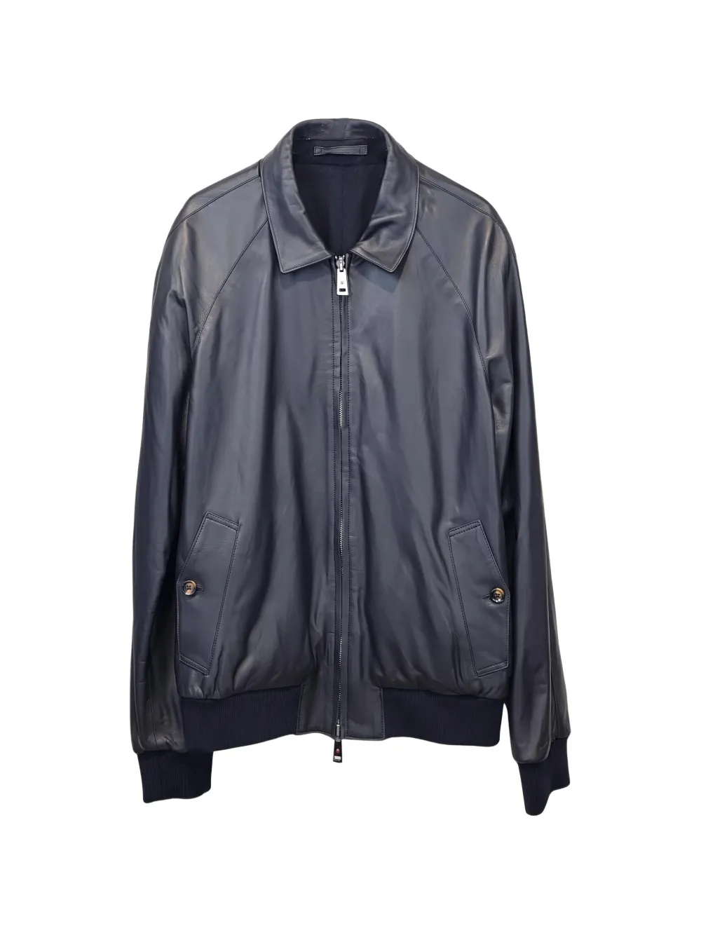 Kired leather bomber jacket Blauw