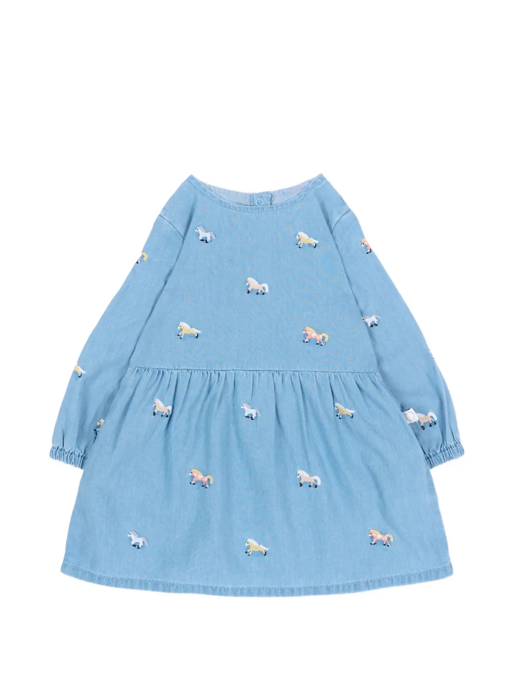 Stella McCartney Kids horse-embroidered flared dress - Blau