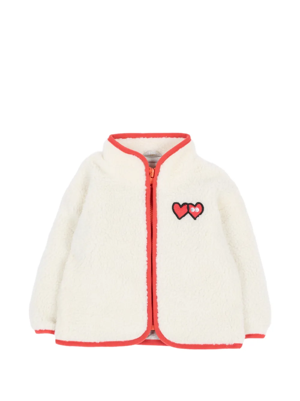 Stella McCartney Kids heart-patch fleece jacket - Bianco
