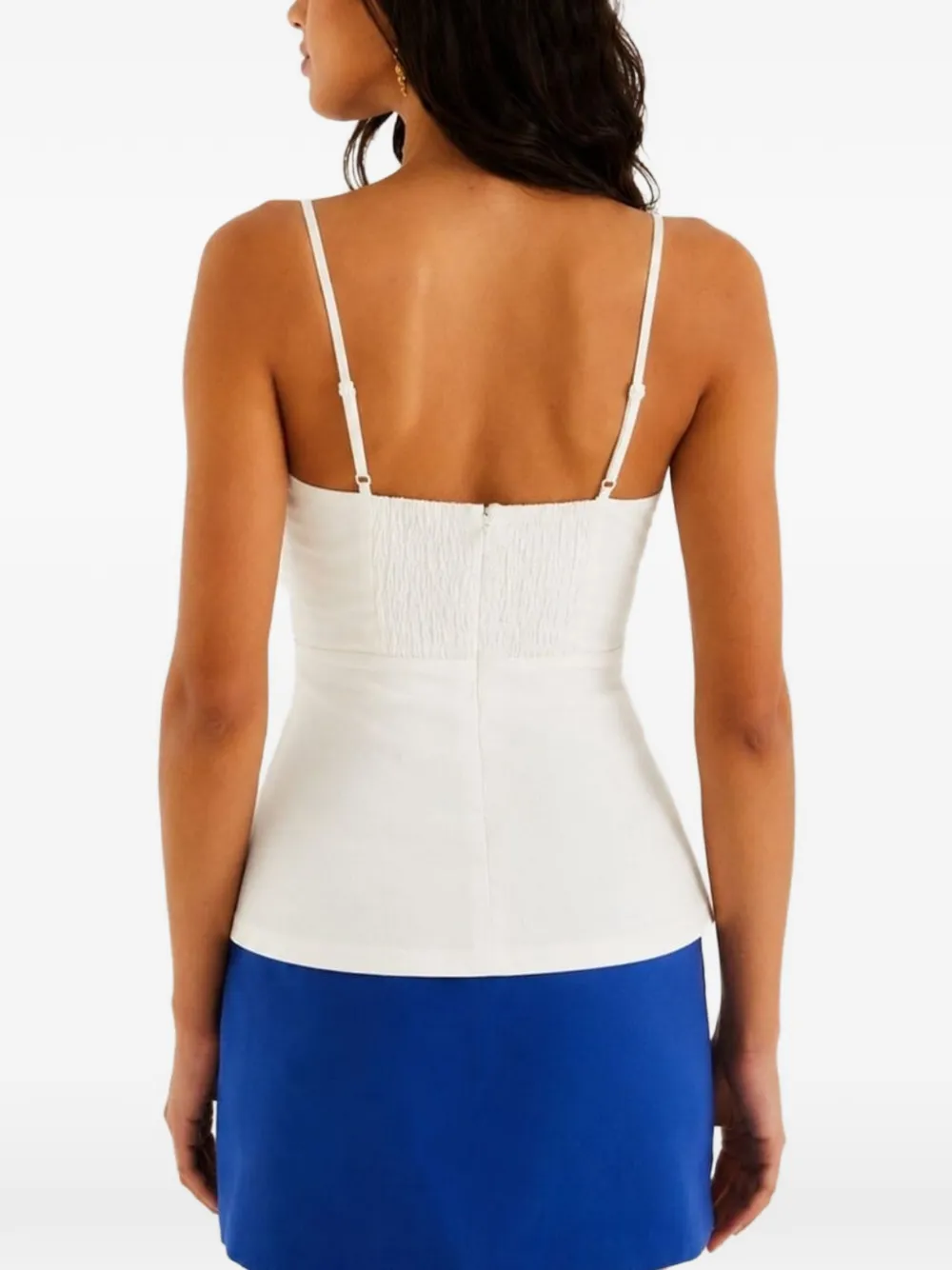 FARM Rio Mouwloze blouse met schelpendetail Wit