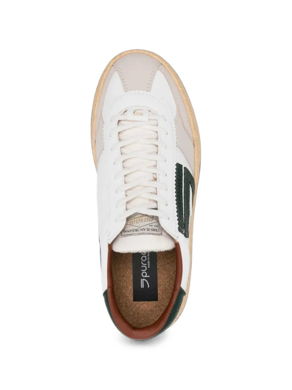 Puraai Vintage logo-print panelled sneakers Wit