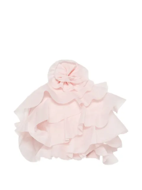 Aje Villa ruffled floral-appliqué top