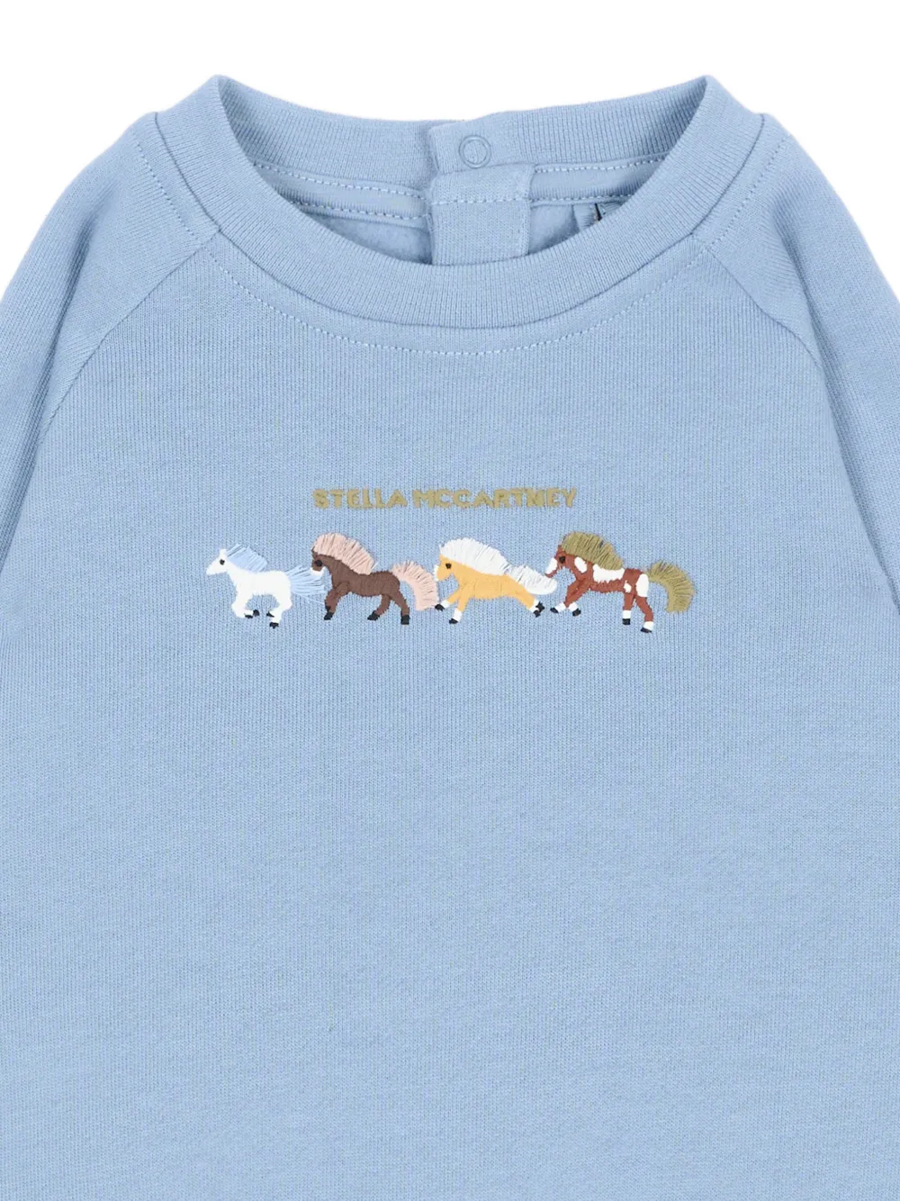 Stella McCartney Kids Sweater met paardenprint Blauw