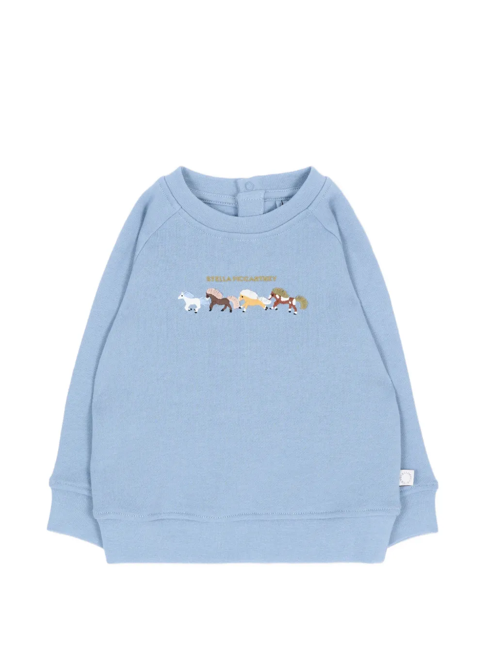 Stella McCartney Kids horse-print cotton sweatshirt - Blu