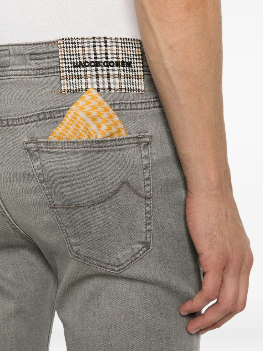 Jacob Cohën Scott cropped skinny jeans met logopatch Grijs