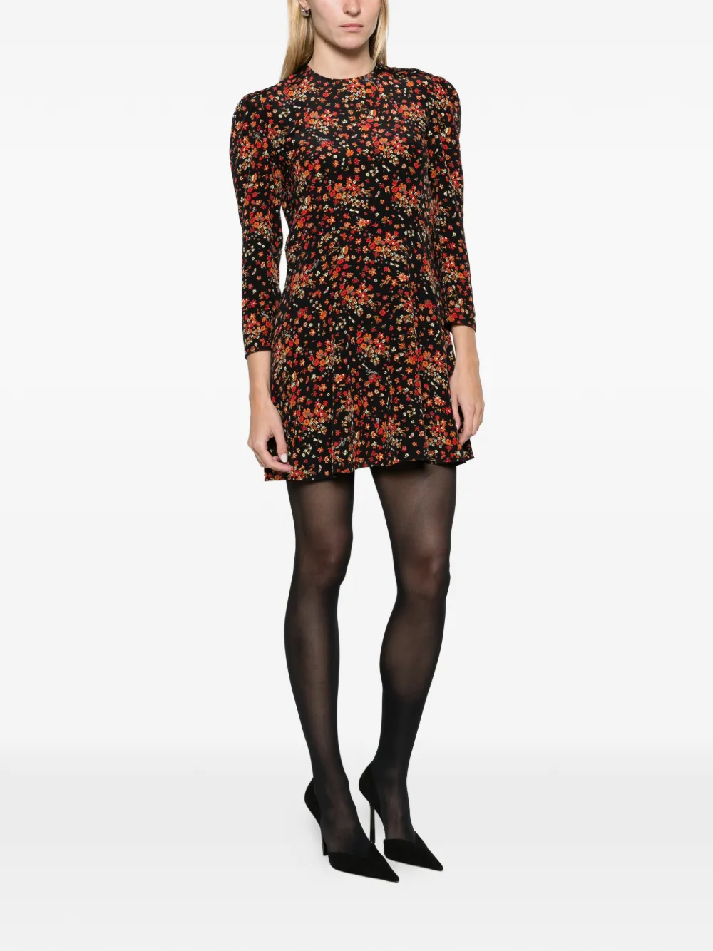 Gucci printed silk dress Zwart