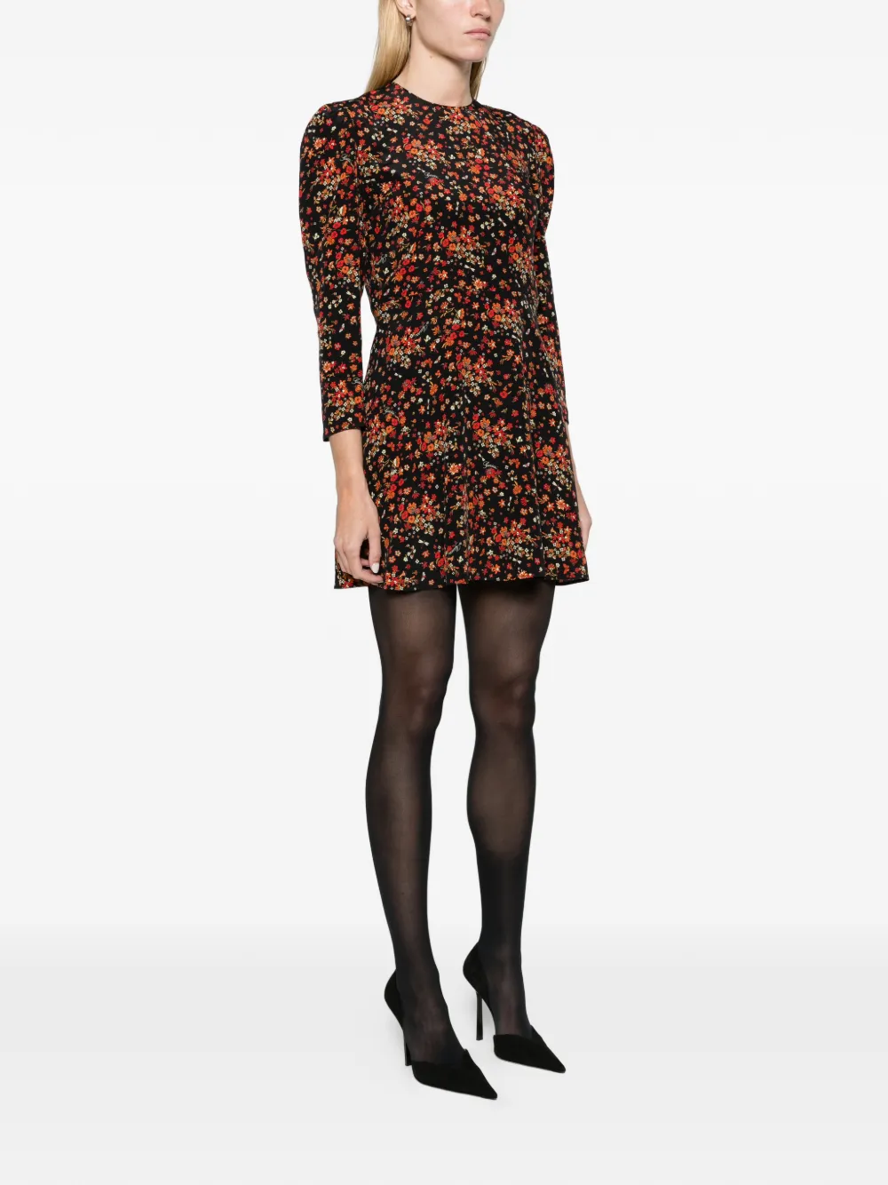 Gucci printed silk dress Zwart