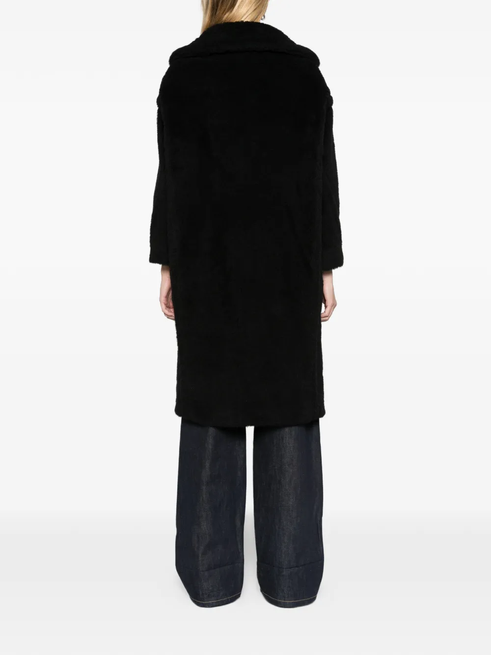 Max Mara Teddy Bear Icon coat in alpaca and wool black Zwart