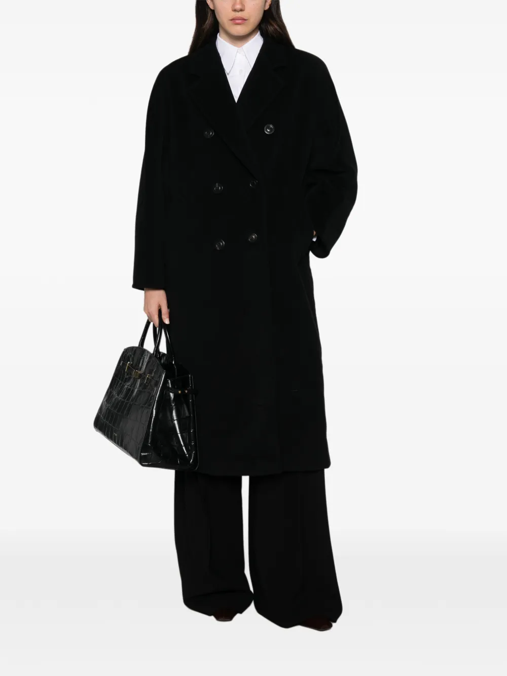 Max Mara Icon jas met dubbele rij knopen Zwart