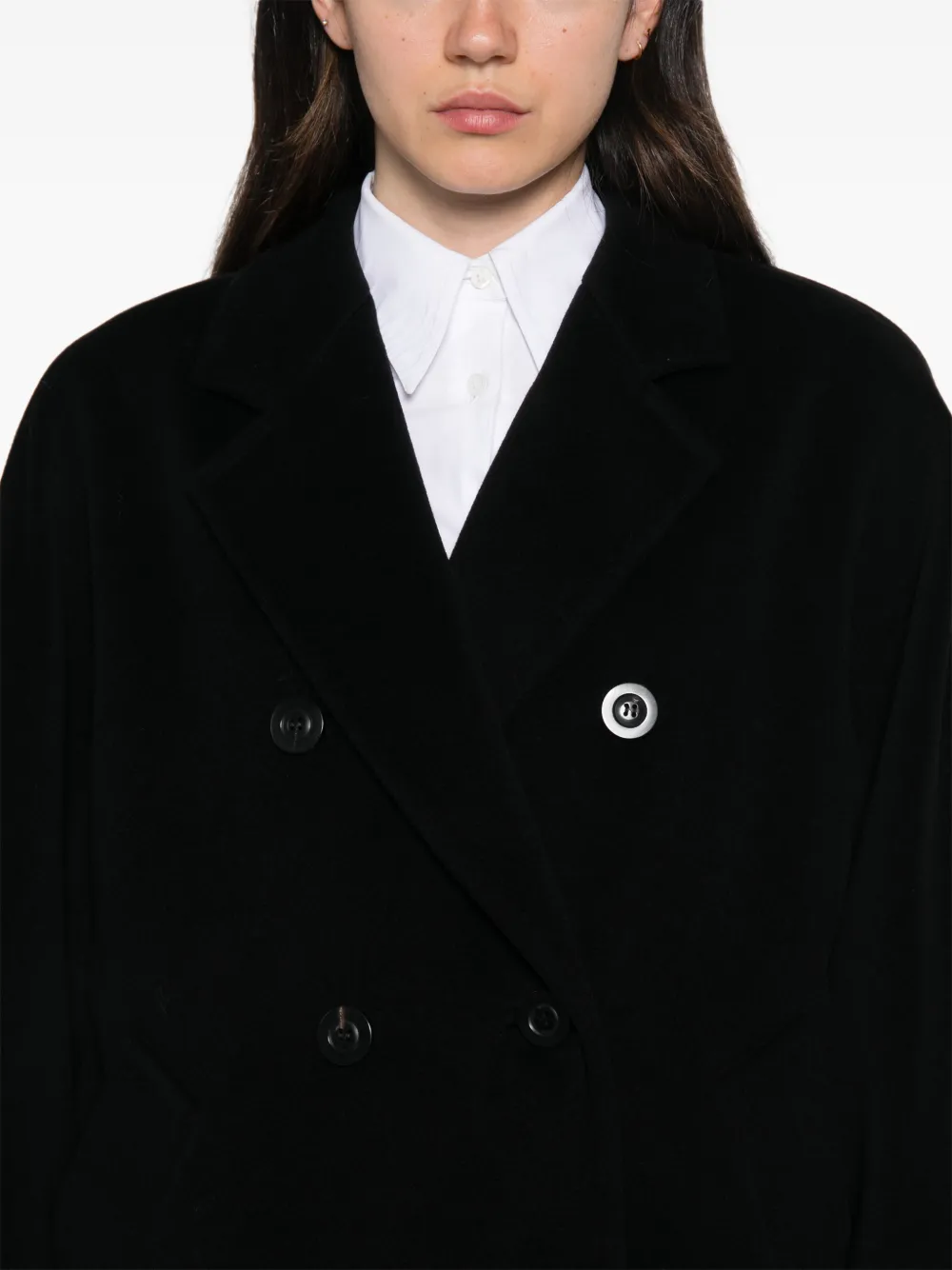 Max Mara Icon jas met dubbele rij knopen Zwart