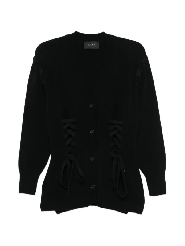 Simone Rocha Lace-up Cardigan in Black