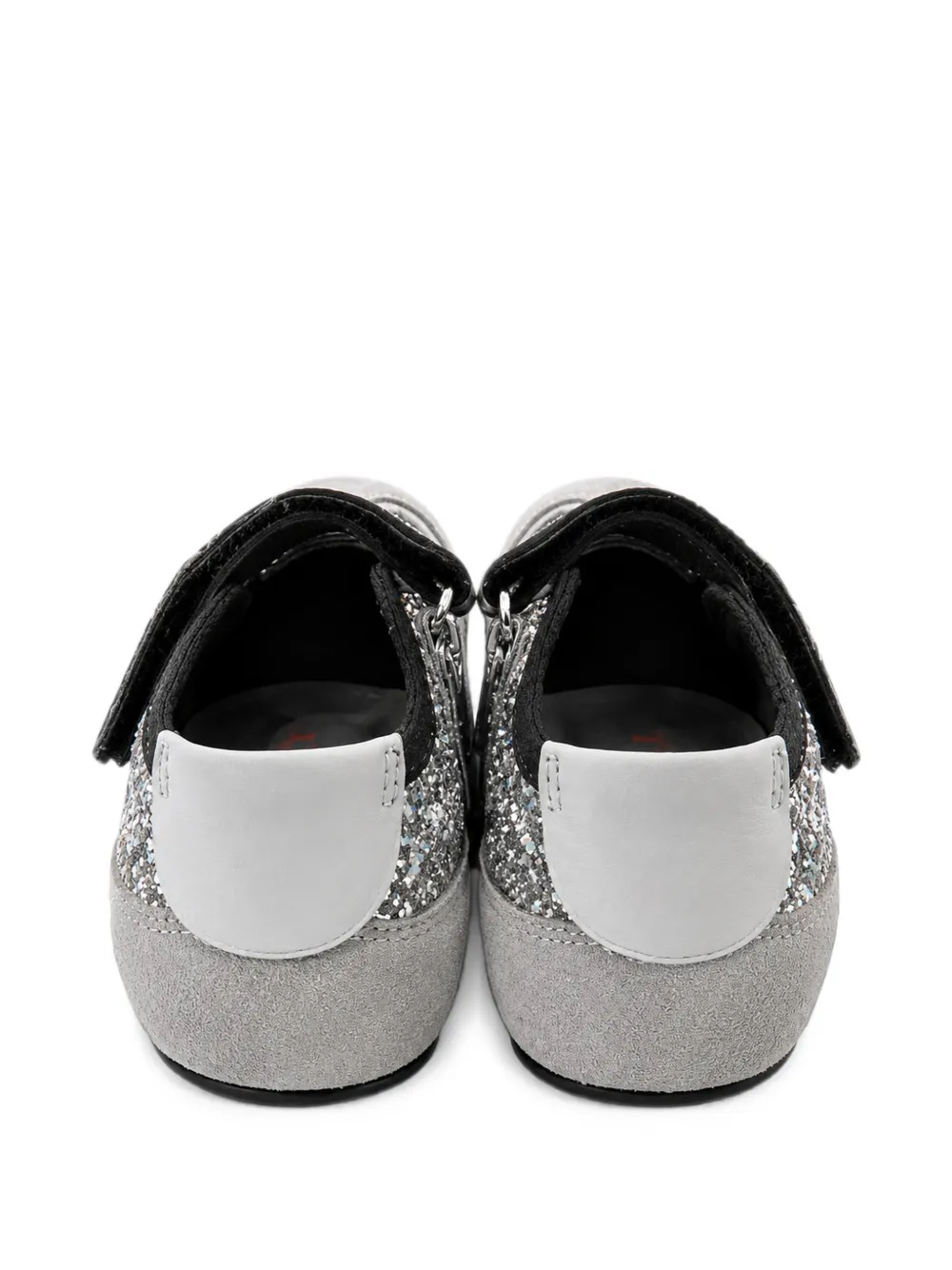 Marni Kids glitter-embellished touch-strap ballet flats Zilver