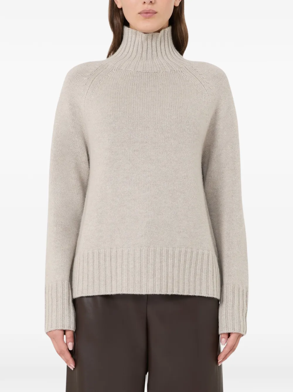 'S Max Mara Ribgebreide trui met raglan mouwen Beige