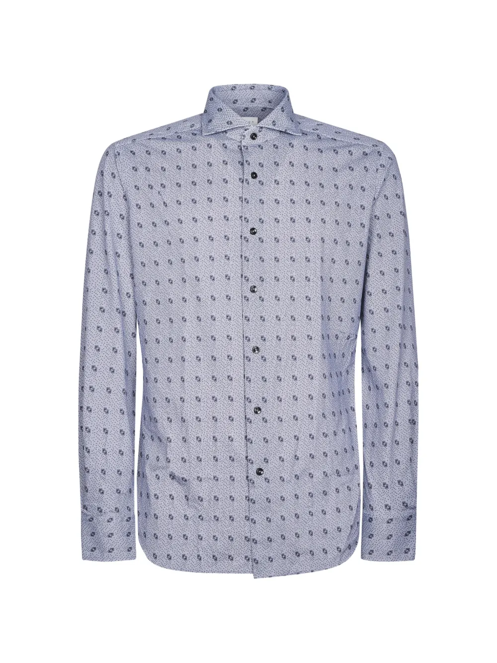 Xacus geometric-print spread-collar shirt