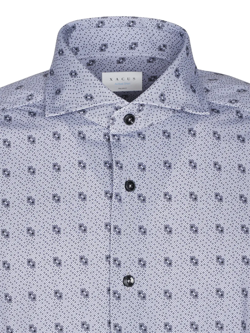 Xacus Overhemd met bloemenprint Blauw