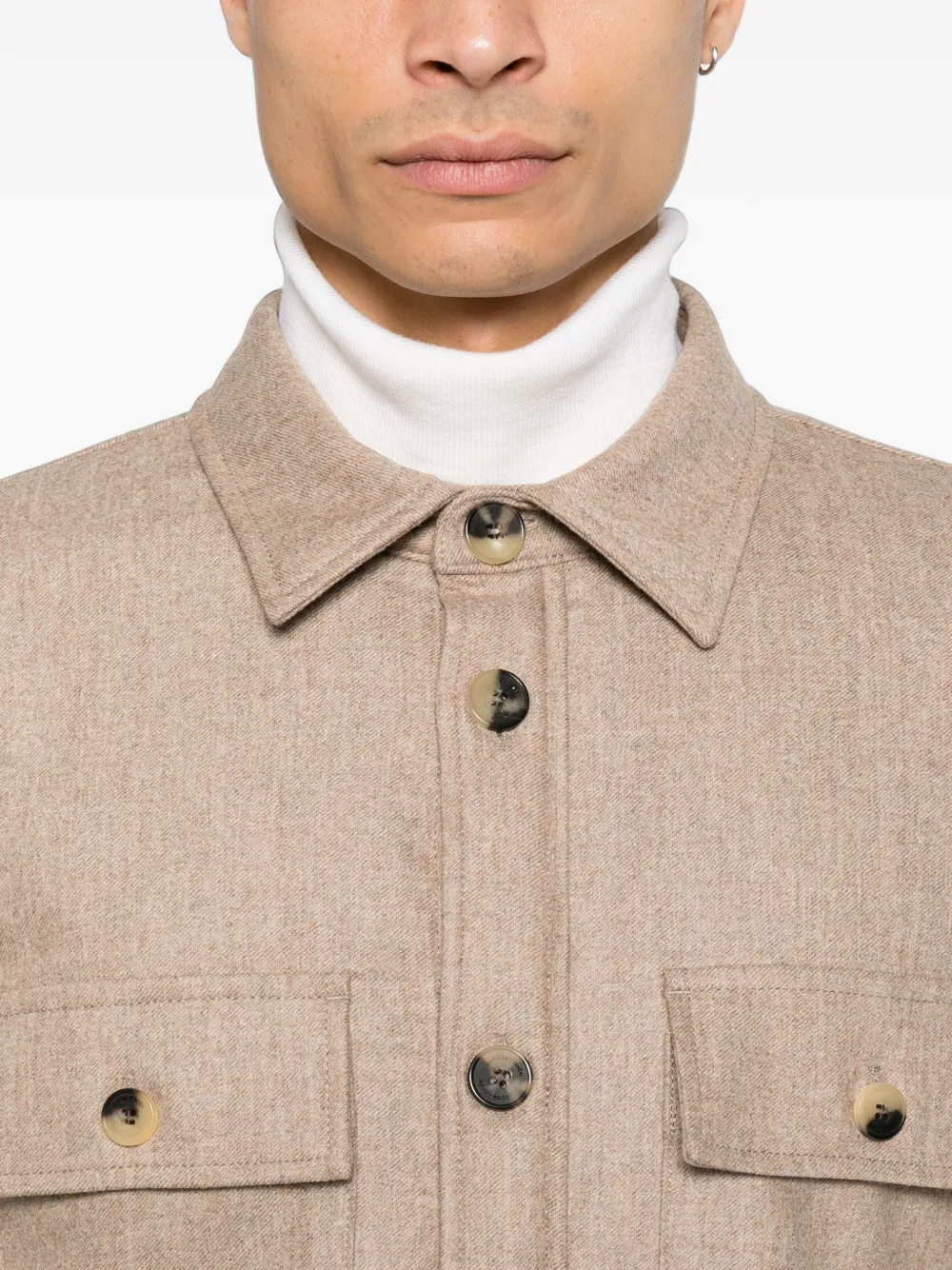 Jacob Cohën button-up chest-pocket shirt jacket Bruin