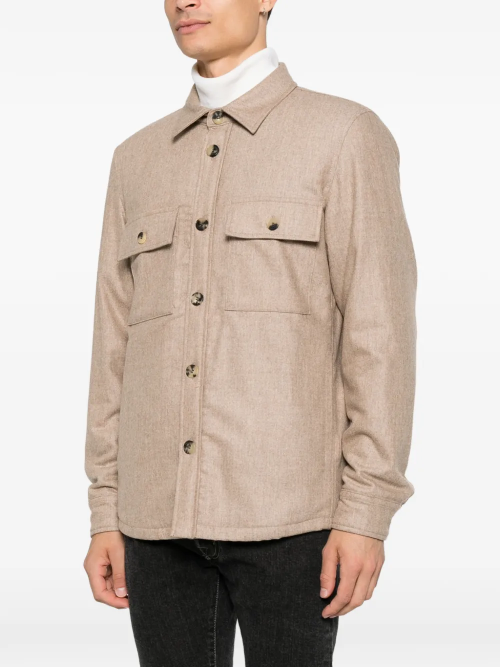 Jacob Cohën button-up chest-pocket shirt jacket Bruin