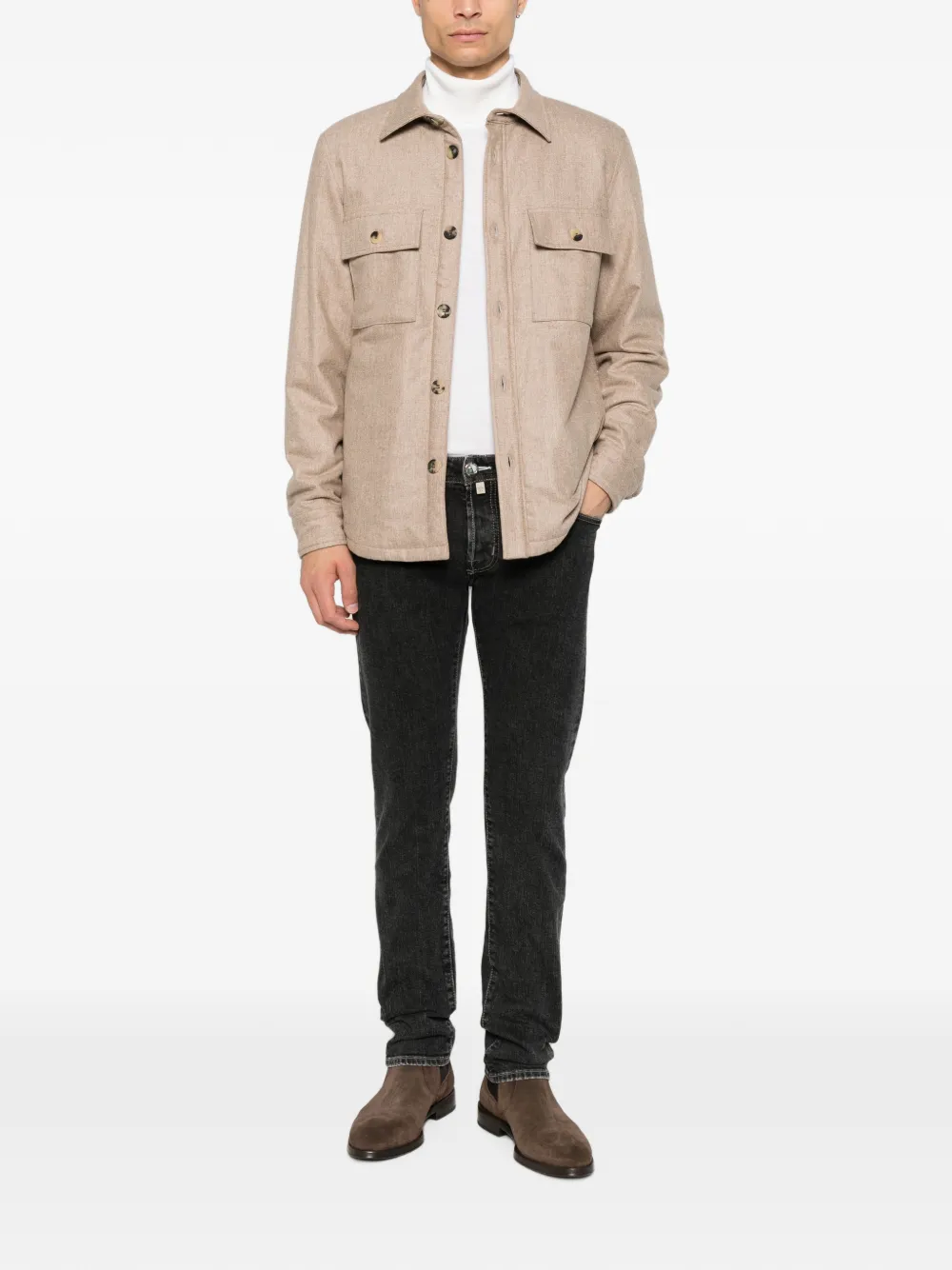 Jacob Cohën button-up chest-pocket shirt jacket Bruin